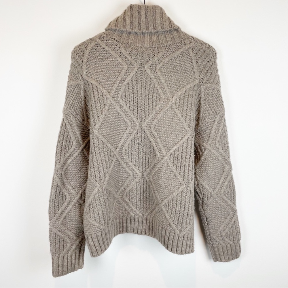 NWT CASLON Taupe Chunky Turtle Neck Sweater Size M - Picture 5 of 10